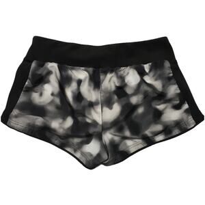 Adidas Athletic Running Shorts Black White Print Mesh Lining Women's Activewear